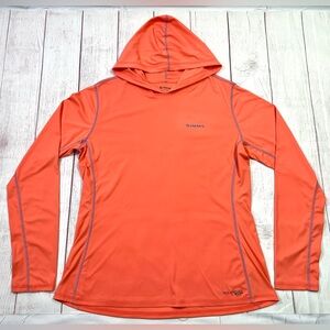 Simms SolarFlex Hoody - Women's Large - fishing orange coral long sleeve top